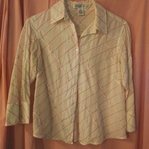 Pursuits Ltd Pink and White Blouse